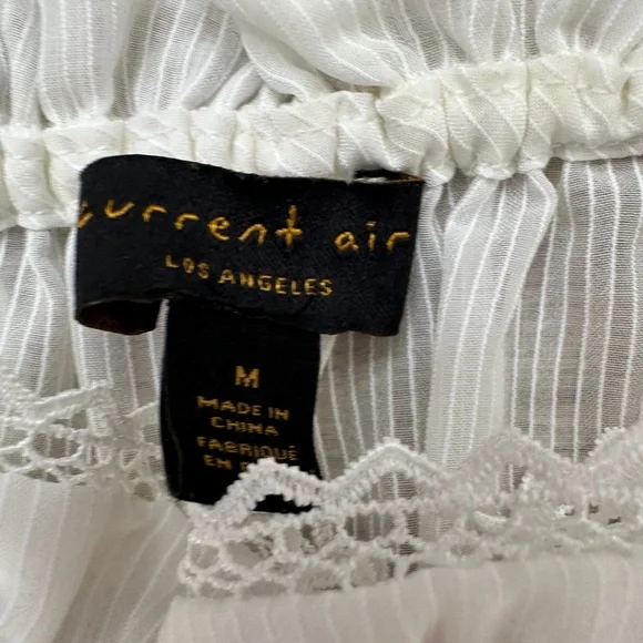 NWOT Current Air Anthropologie Airy Sheer Ruffles Puff Sleeve Blouse medium - Picture 5 of 17